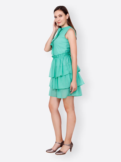 SCORPIUS MINT GREEN FLARED DRESS