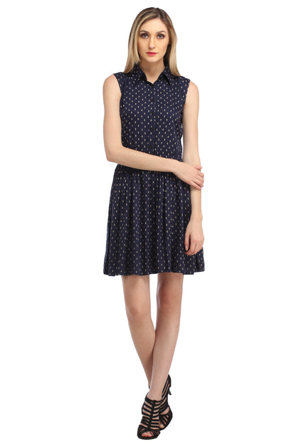 Blue Printed Dress