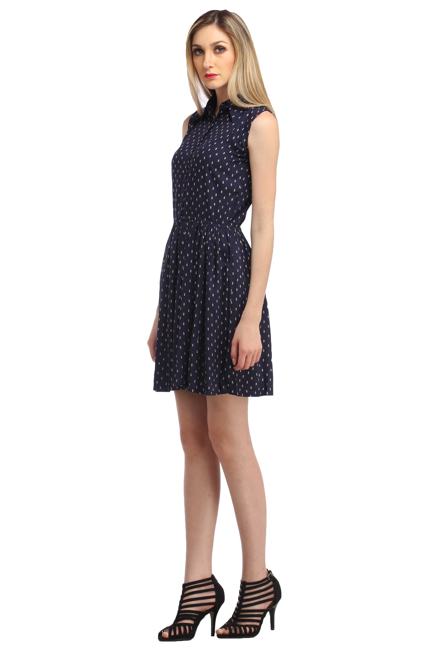 Blue Printed Dress