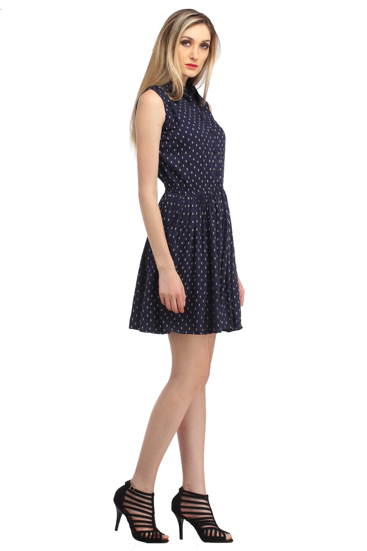 Blue Printed Dress