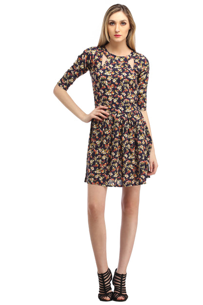 Blue Printed Dress