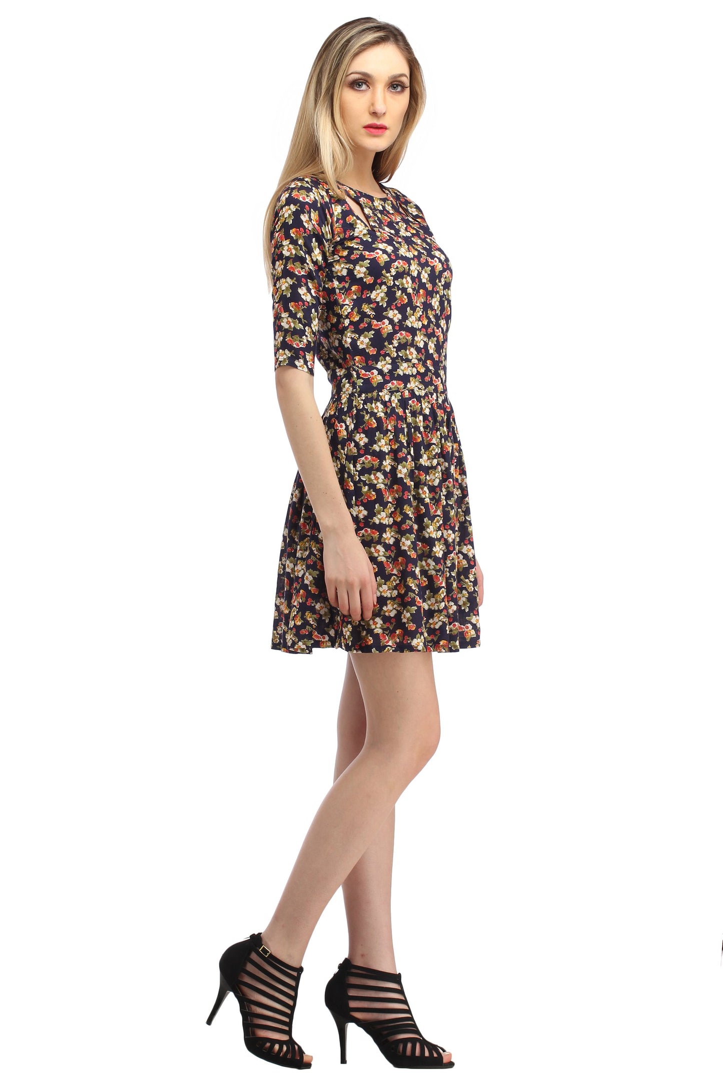 Blue Printed Dress