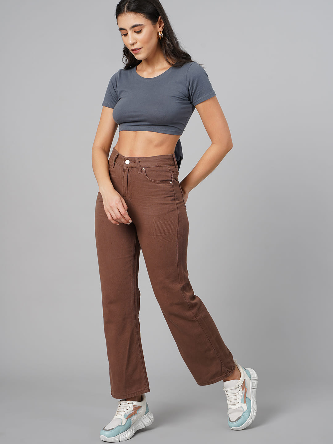 SCORPIUS Grey Knot Crop Top
