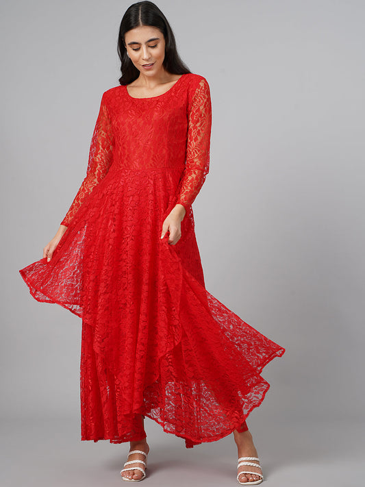 SCORPIUS Red Net Dress