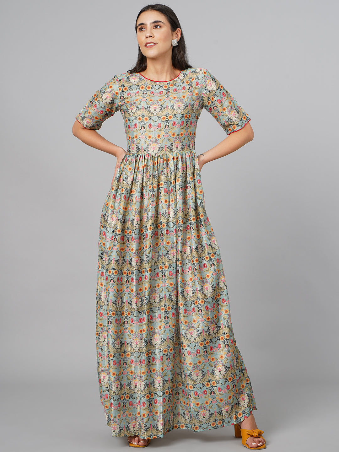 SCORPIUS Green Printed Kurta