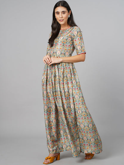 SCORPIUS Green Printed Kurta