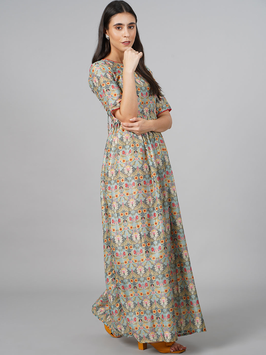 SCORPIUS Green Printed Kurta