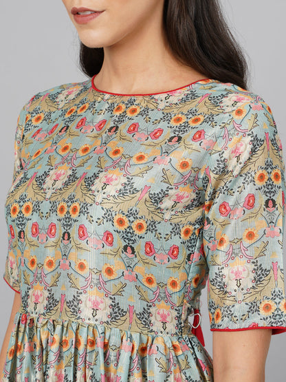 SCORPIUS Green Printed Kurta