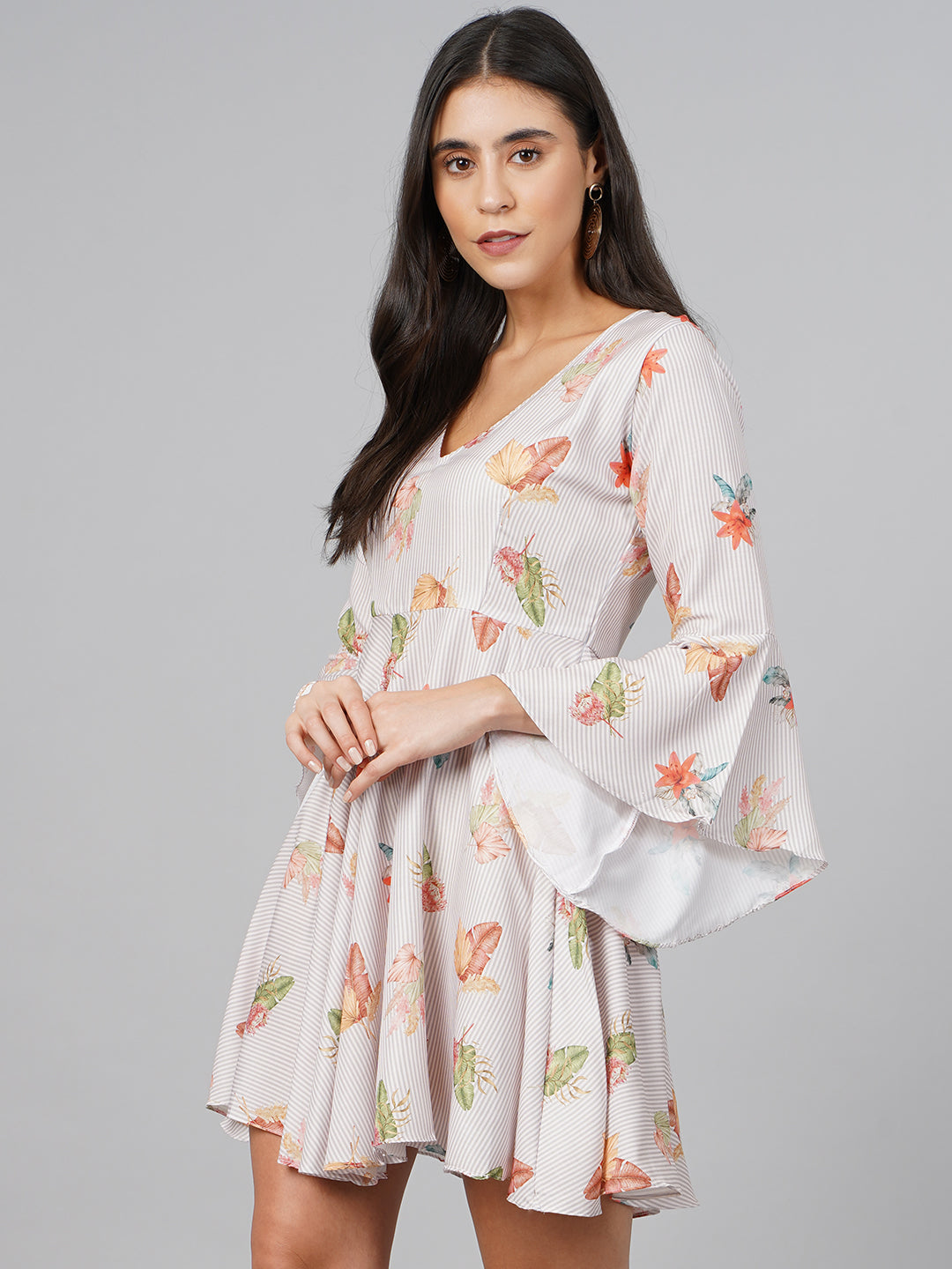 SCORPIUS Swiss OffWhite Printed Dress