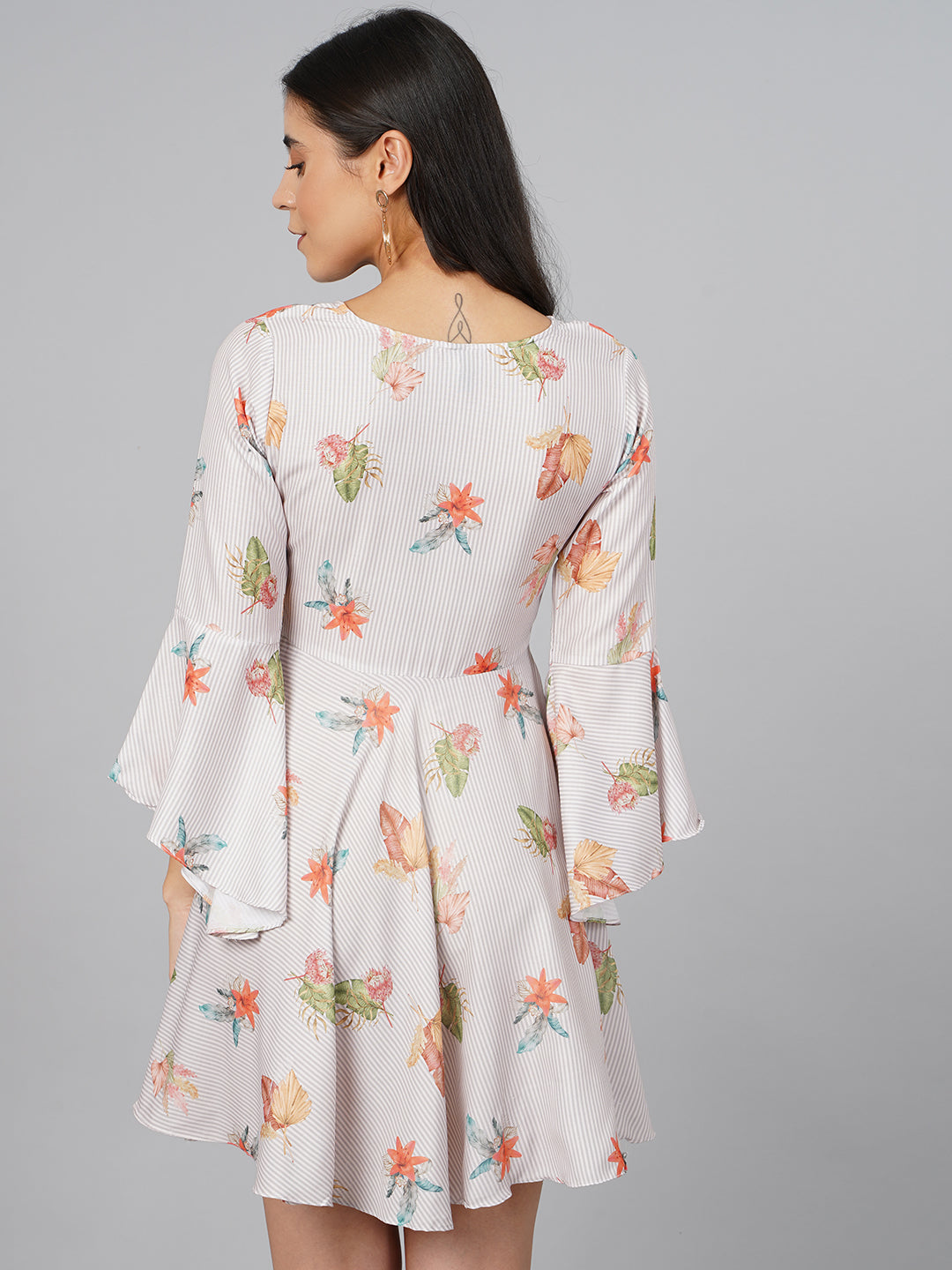 SCORPIUS Swiss OffWhite Printed Dress