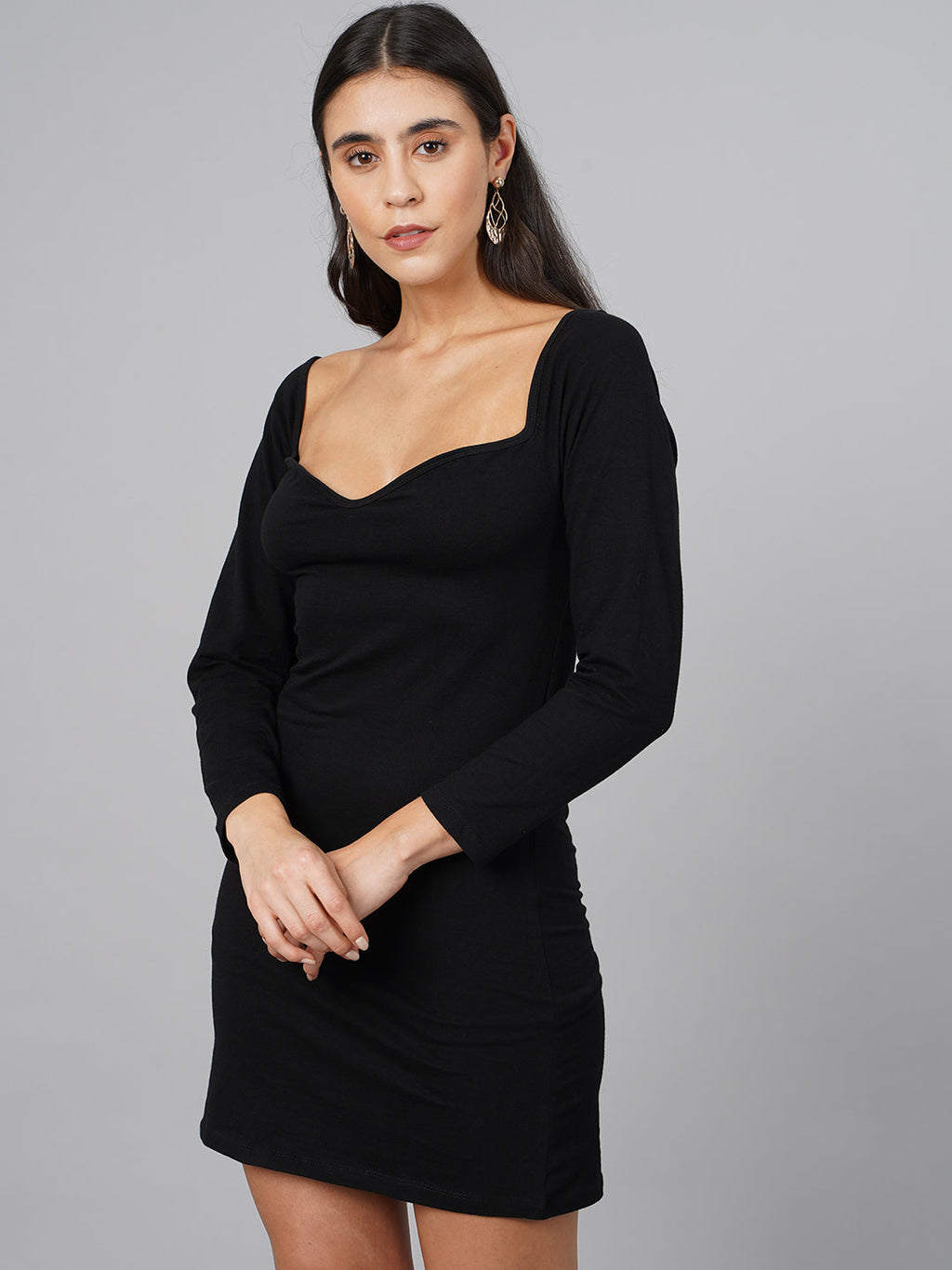 SCORPIUS Black Cotton Dress