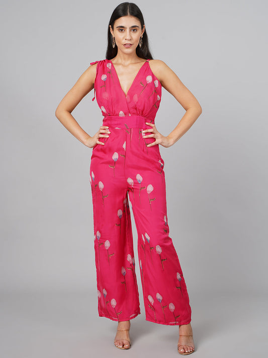 SCORPIUS Pink Organza Jumpsuit