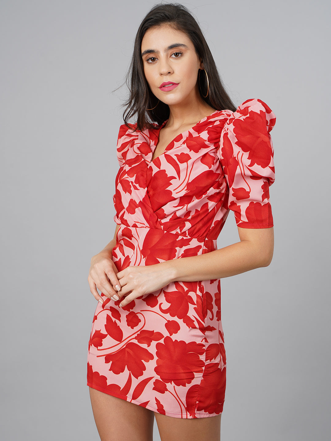 SCORPIUS Red Floral Dress