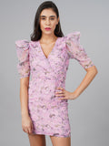 SCORPIUS Purple Floral Dress