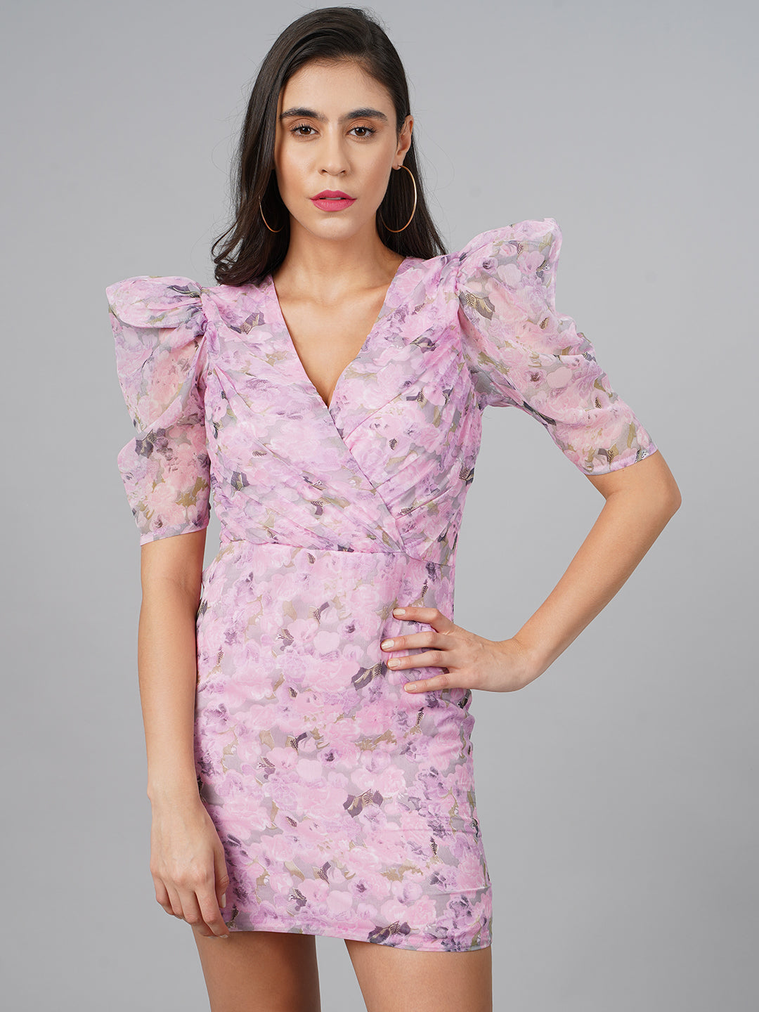 SCORPIUS Purple Floral Dress