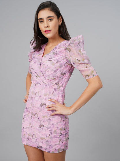 SCORPIUS Purple Floral Dress