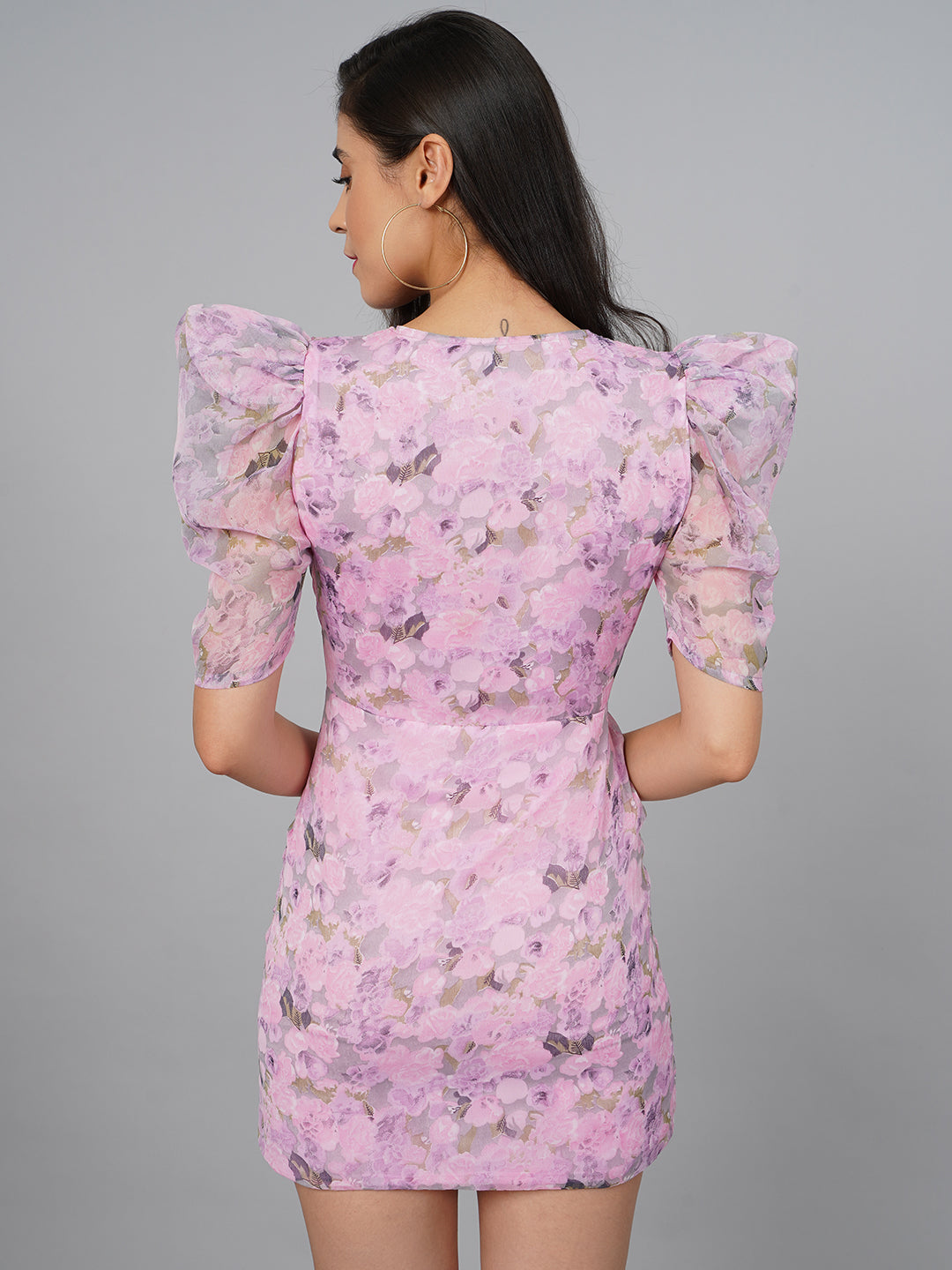 SCORPIUS Purple Floral Dress