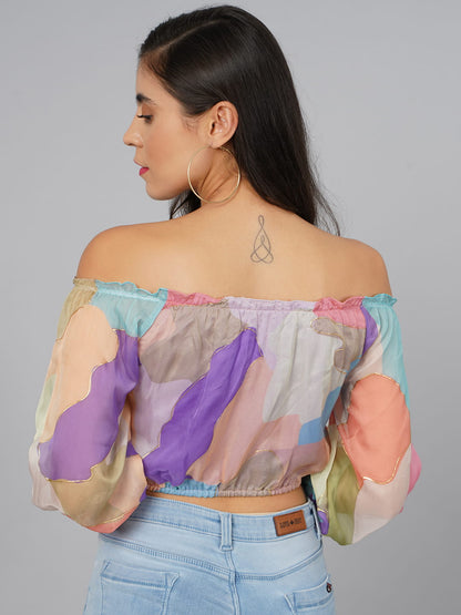SCORPIUS Multicolour Offshoulder Top