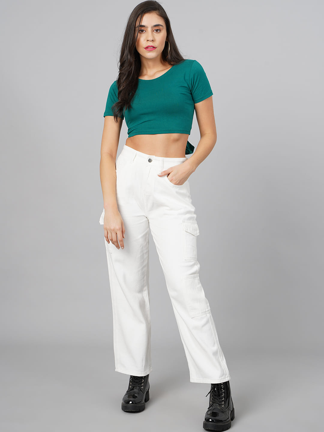 SCORPIUS Teal Back Knot Top