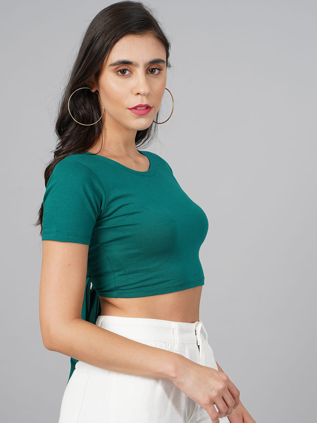 SCORPIUS Teal Back Knot Top