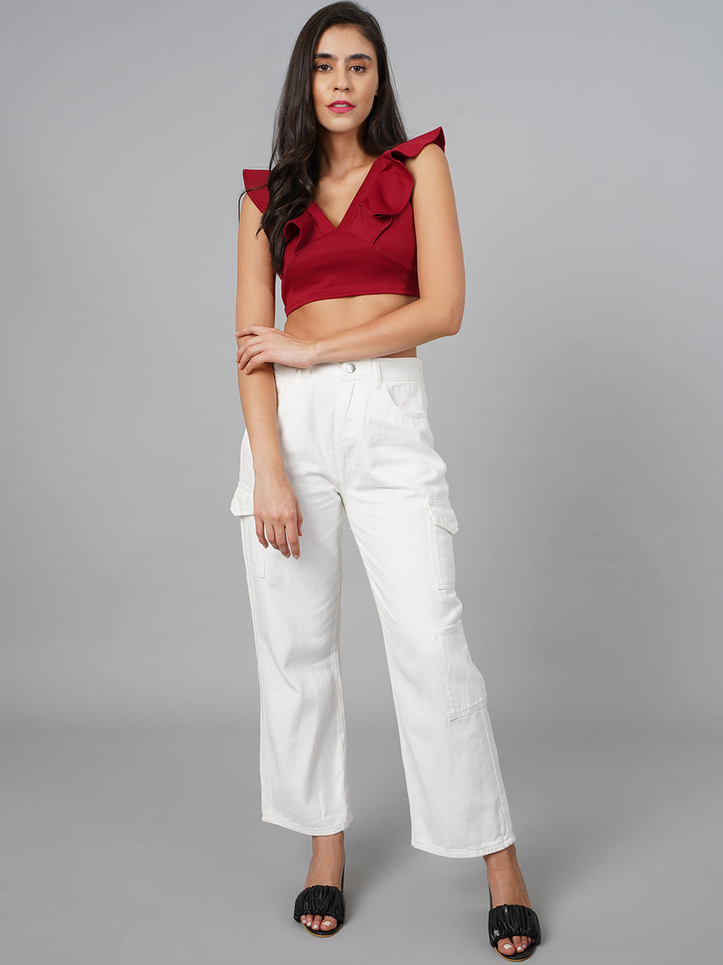 SCORPIUS Maroon Crop Top