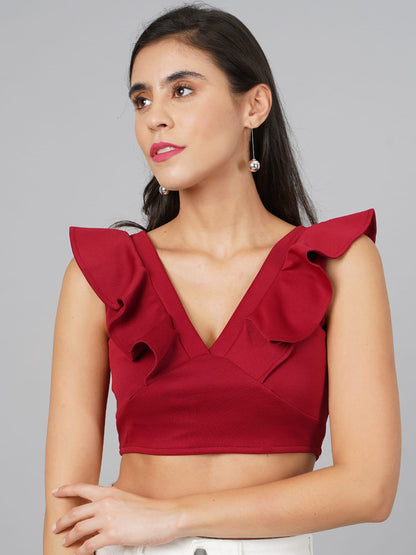 SCORPIUS Maroon Crop Top