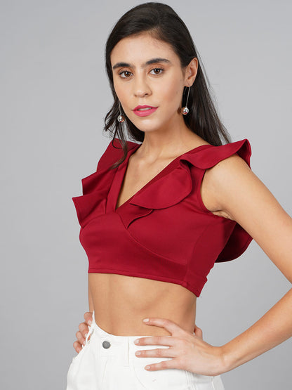 SCORPIUS Maroon Crop Top
