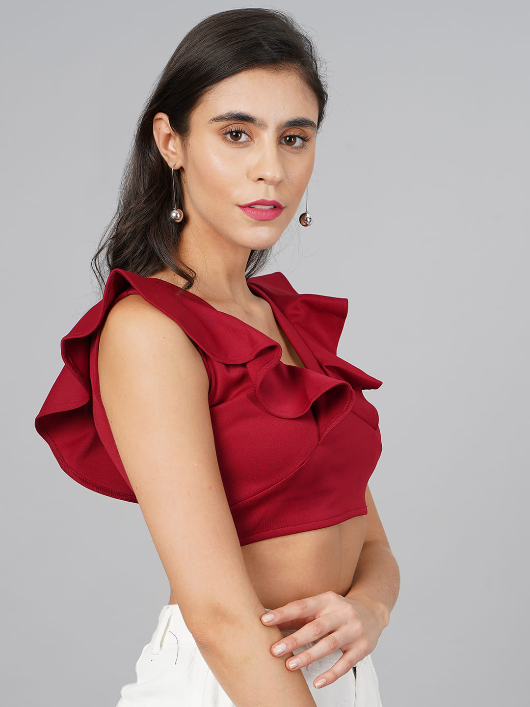 SCORPIUS Maroon Crop Top