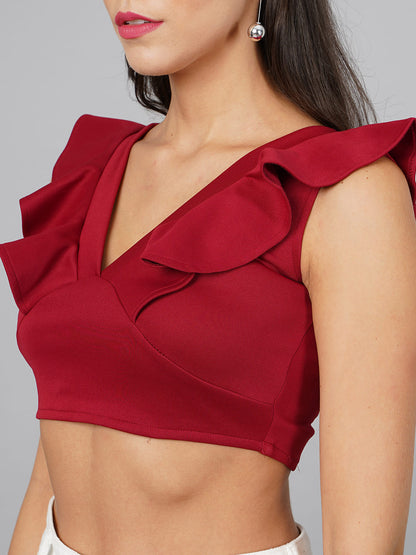 SCORPIUS Maroon Crop Top
