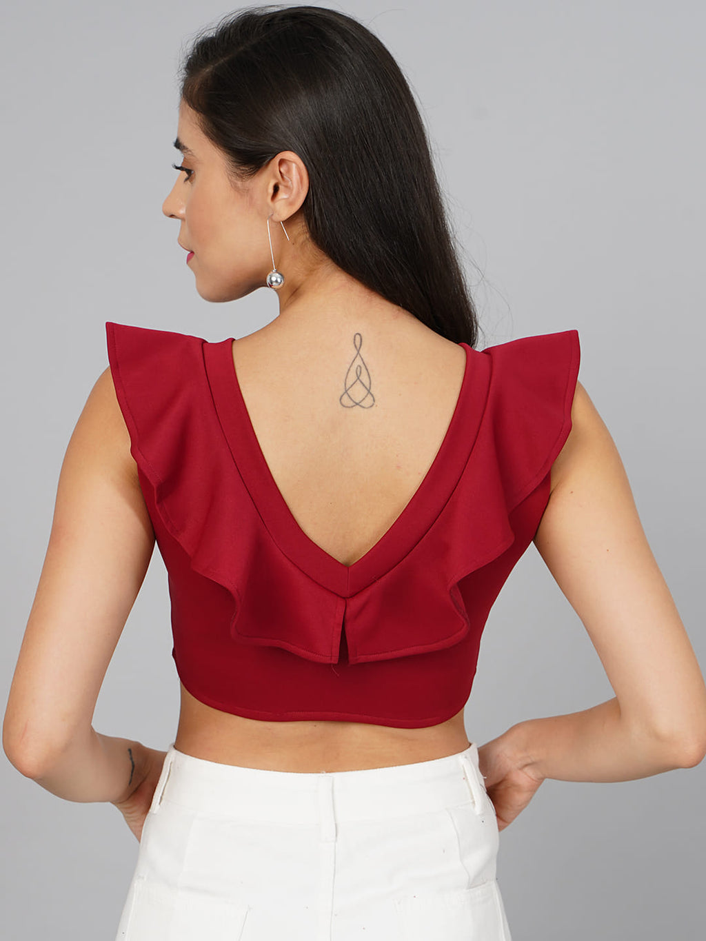 SCORPIUS Maroon Crop Top