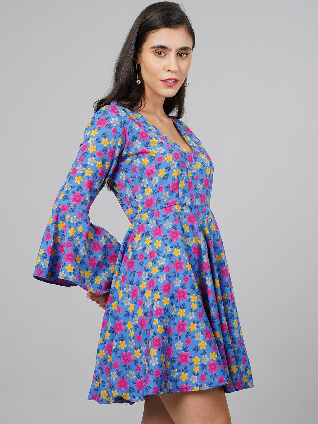 SCORPIUS Blue Floral Dress