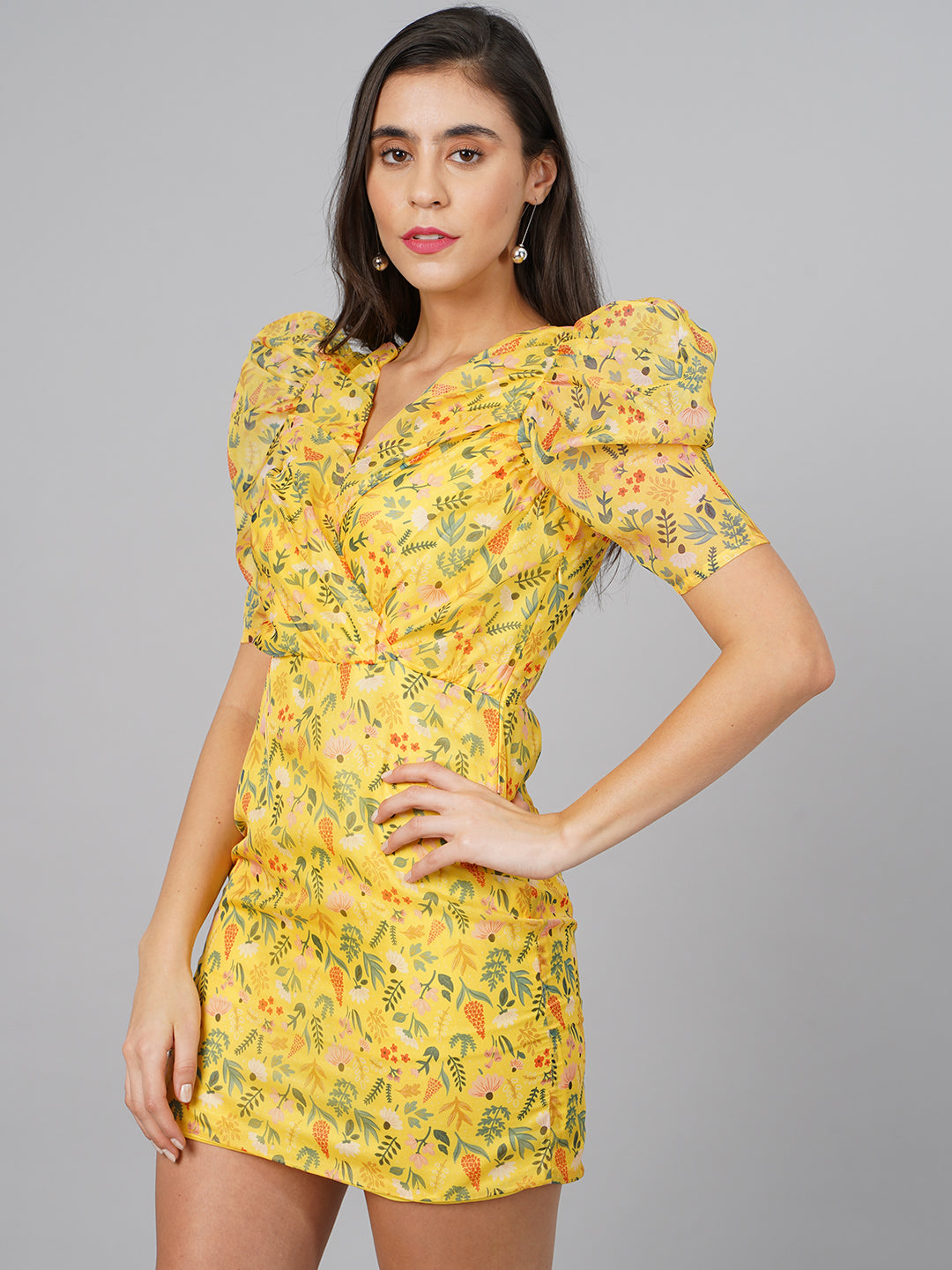 SCORPIUS Yellow Floral Dress