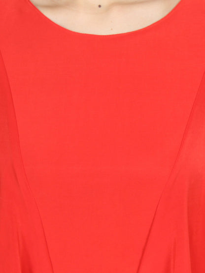 Red Solid Dress