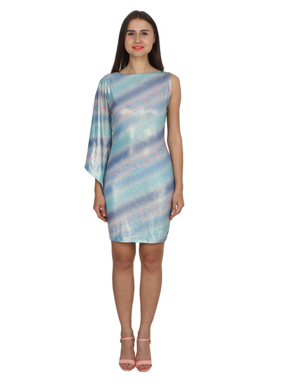 Blue Printed Dress