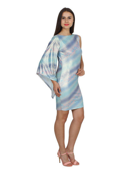 Blue Printed Dress