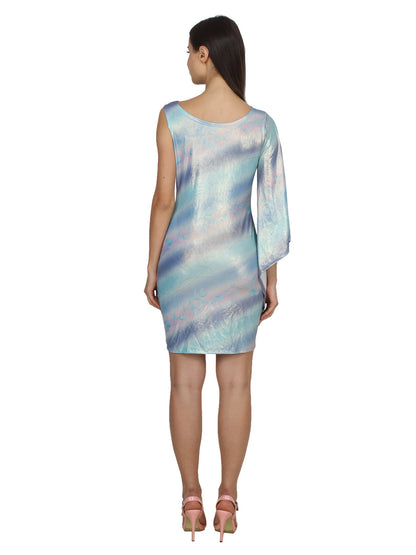 Blue Printed Dress