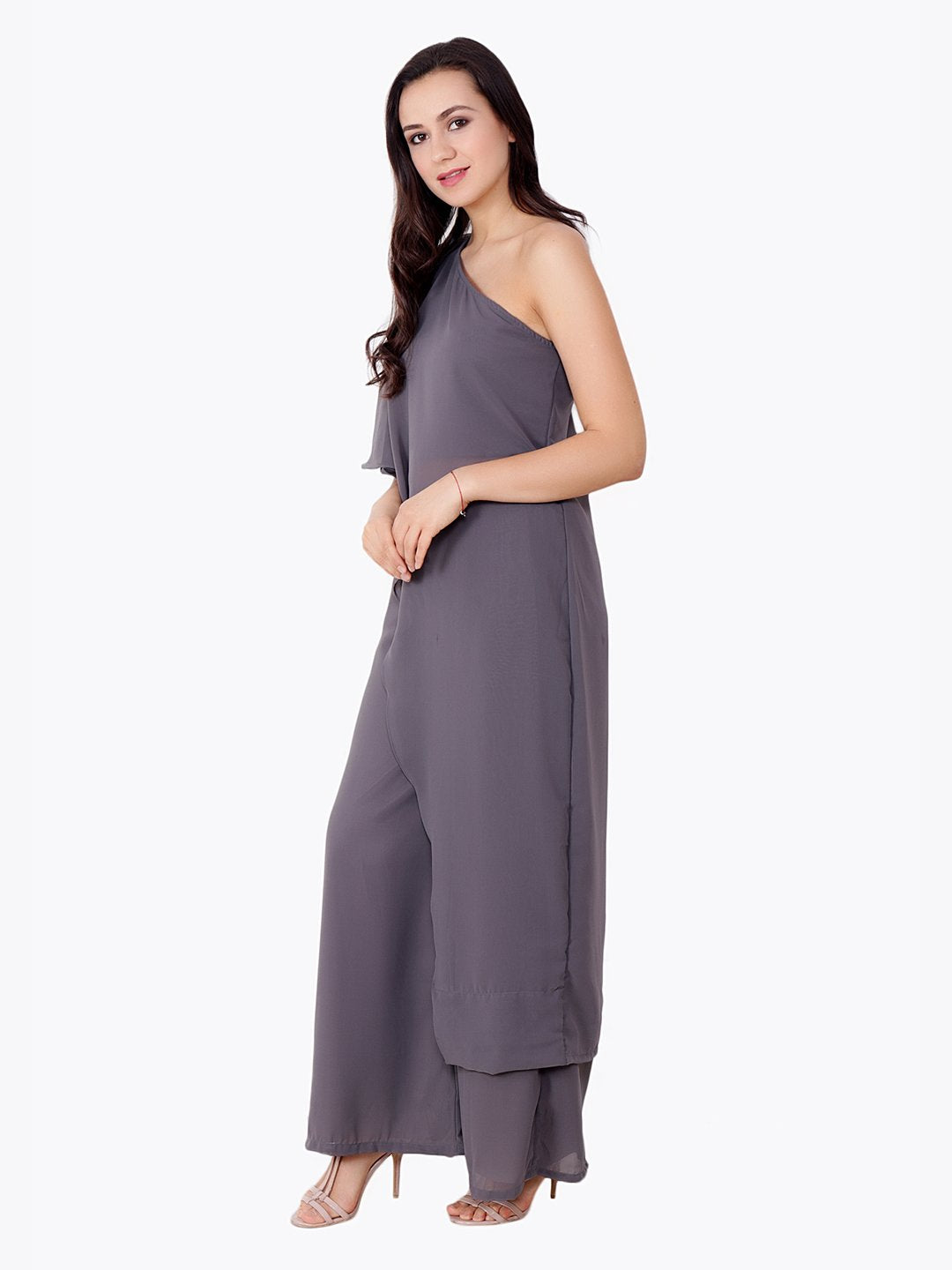 Grey Solid Dress
