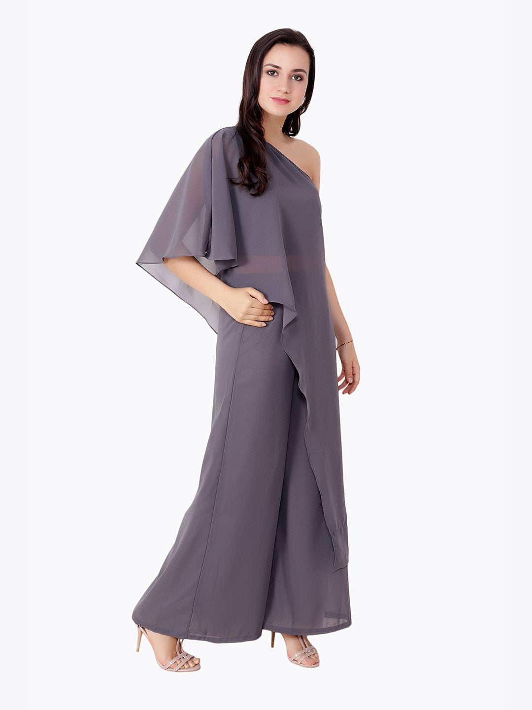 Grey Solid Dress