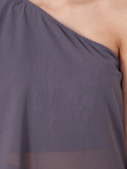 Grey Solid Dress