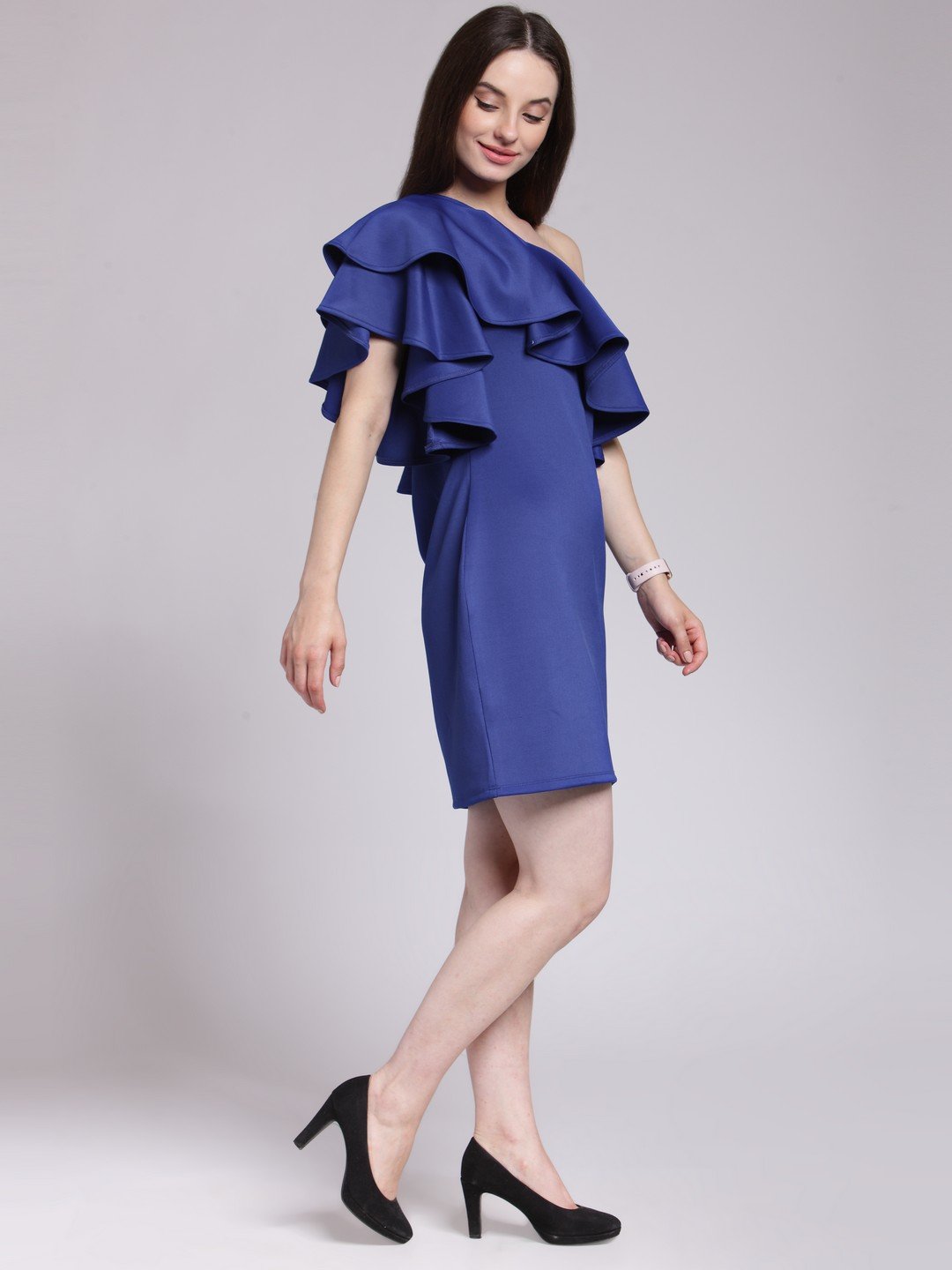 Blue Solid Dress
