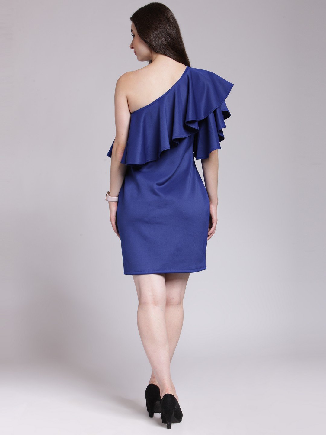 Blue Solid Dress
