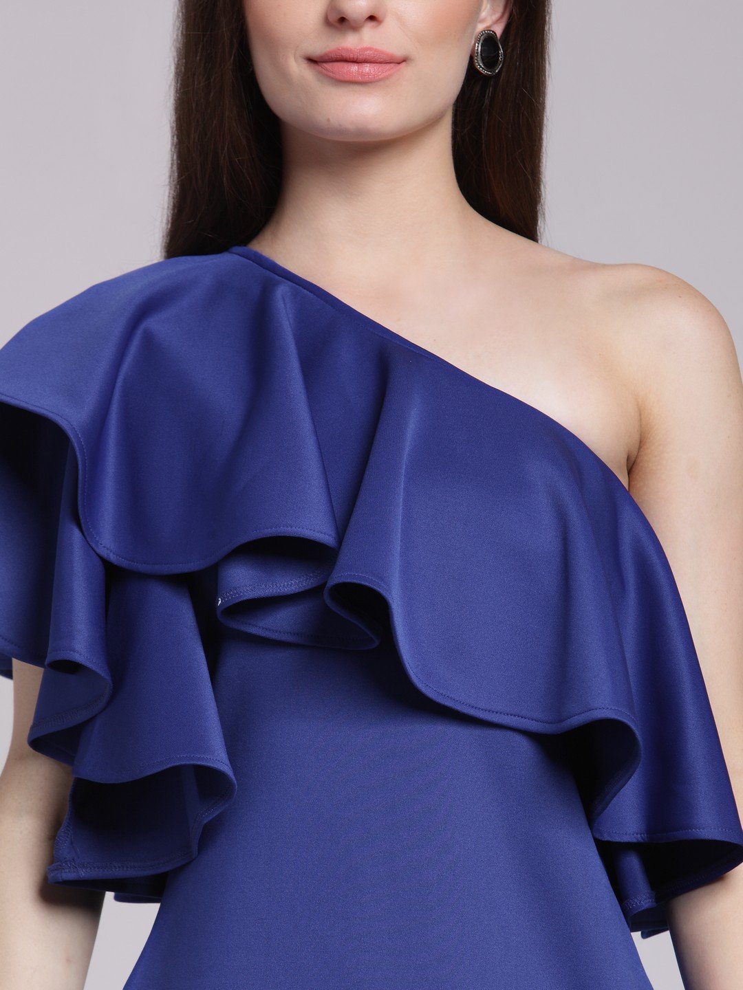 Blue Solid Dress