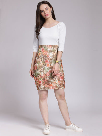 White Printed Dress