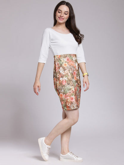 White Printed Dress