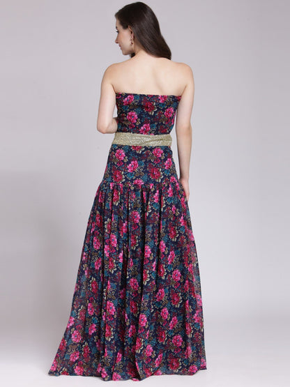 Blue Printed Dress