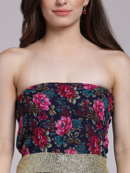 Blue Printed Dress