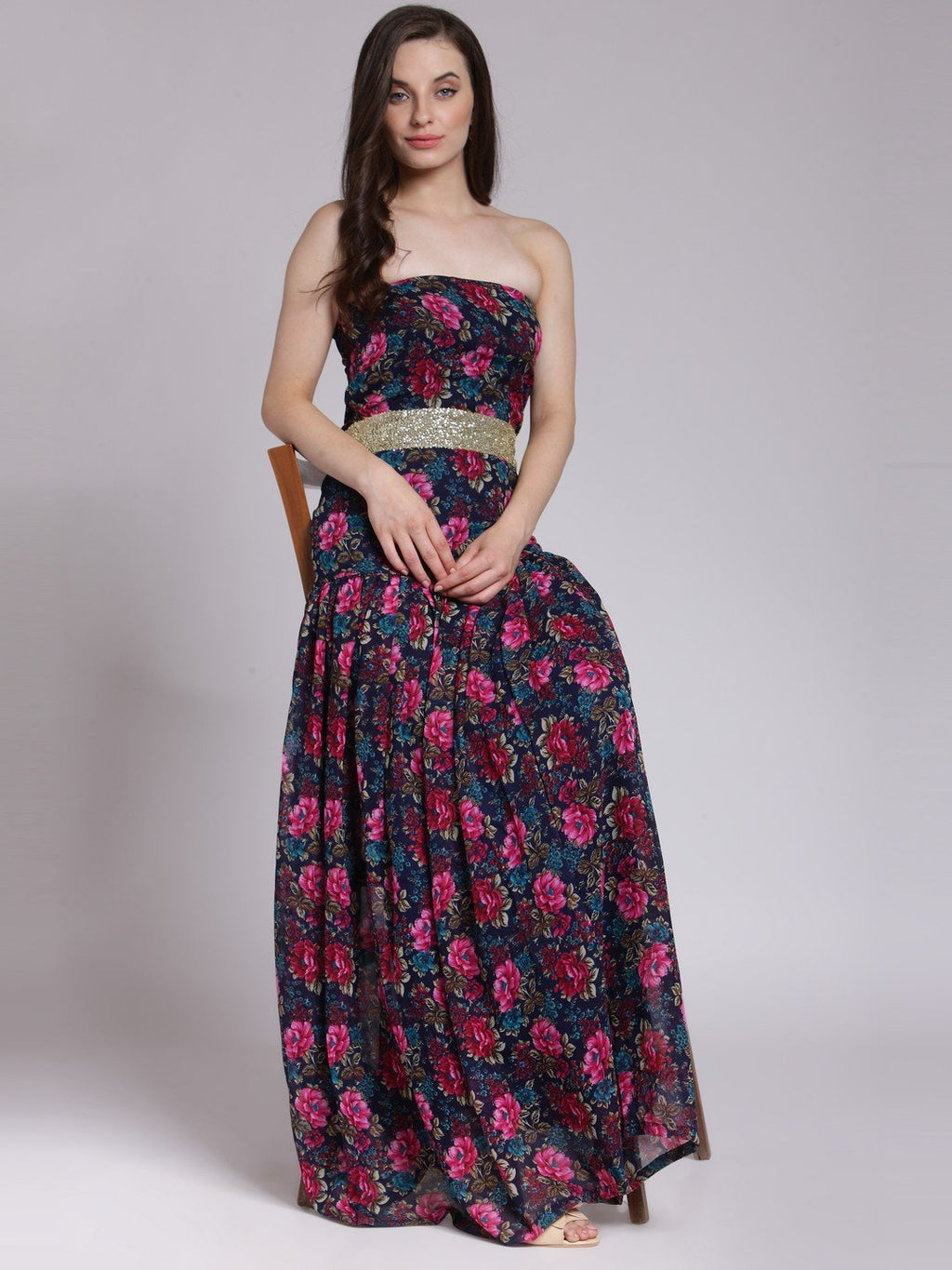 Blue Printed Dress