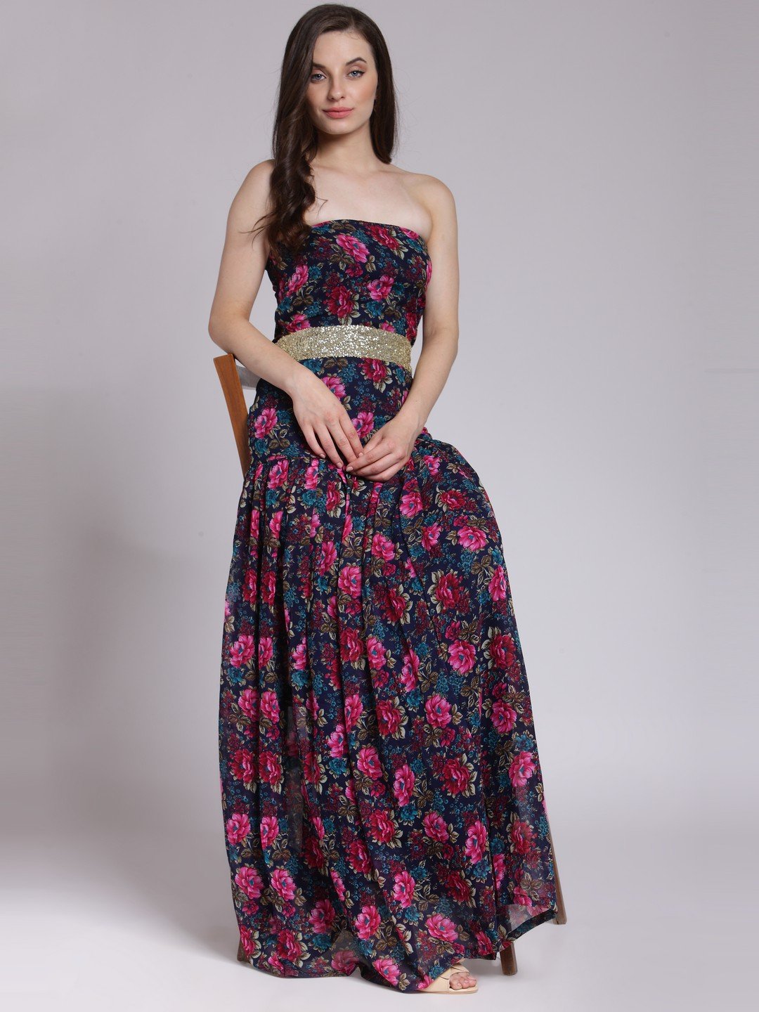 Blue Printed Dress