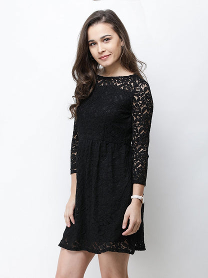 Cation Black Lace Dress