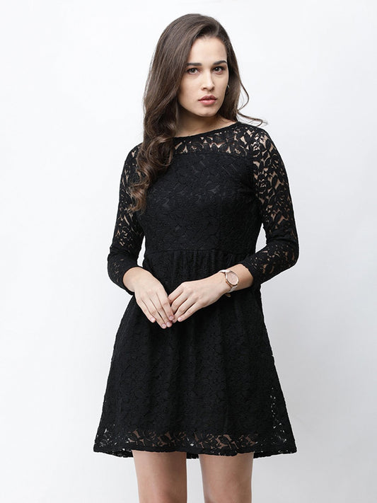 Cation Black Lace Dress